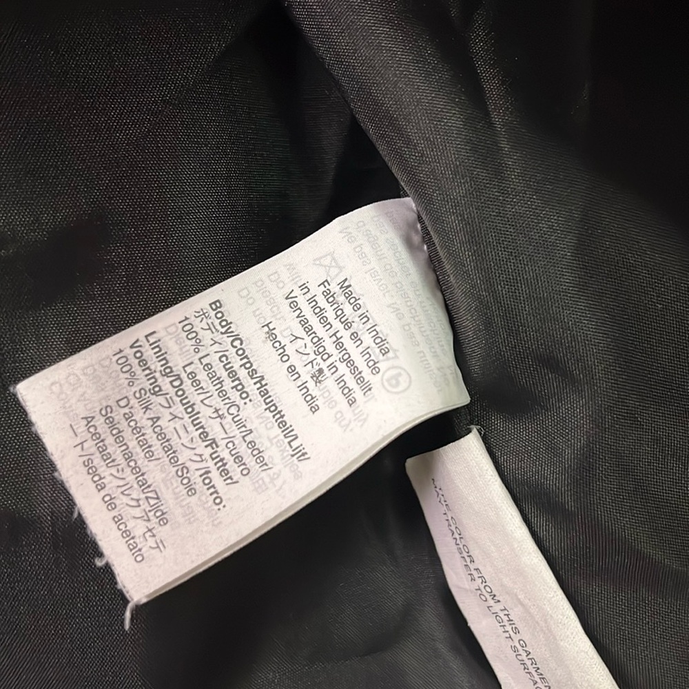 Madewell The Washed Leather Motorcycle Jacket in Trur Black size Medium - Picture 10 of 16